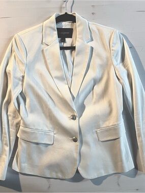 Banana Republic Women's White Textured Two-Button Blazer